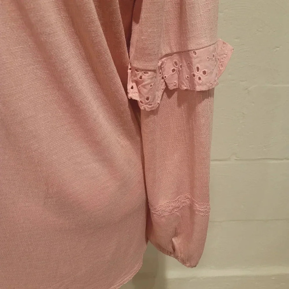 Matilda Jane Heart to Heart Possibilities Pink Knit Women’s Top Sz Medium Vneck. - Picture 5 of 10